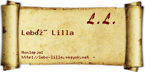 Lebó Lilla névjegykártya